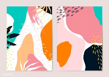Colorful Memphis style cards vector set | Free stock vector - 540050