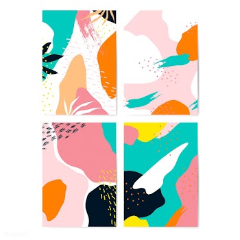 Colorful Memphis style cards vector set | Free stock vector - 540075