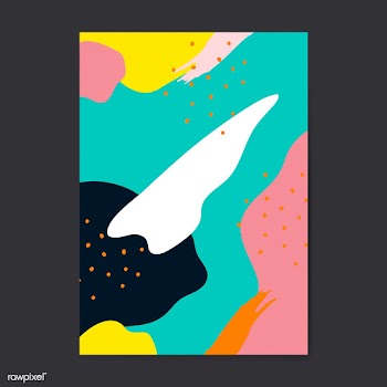 Colorful Memphis style poster vector | Free stock vector - 539804