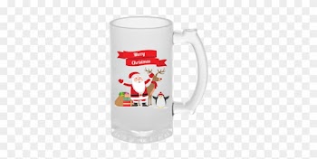 Colorful Merry Christmas Frosted Beer Mug - Mug