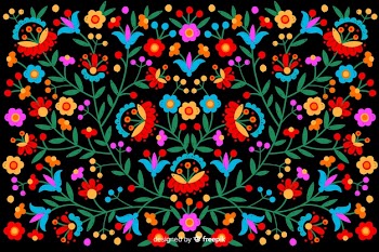 Colorful mexican embroidery background
