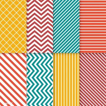 Colorful mixed seamless pattern vector set | Free stock vector - 530835