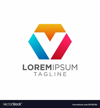 Colorful modern and trendy letter v logo design vector image