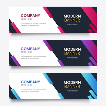 Colorful modern banner Free Vector
