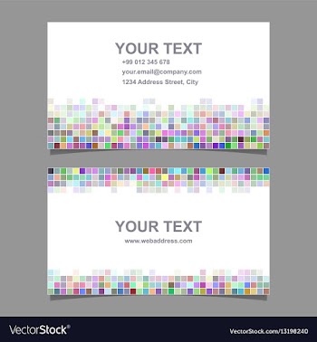 Colorful mosaic business card template design vector image