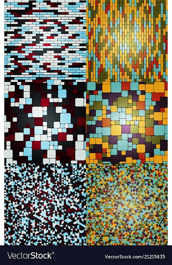 Colorful mosaic covers design minimal geometric vector image