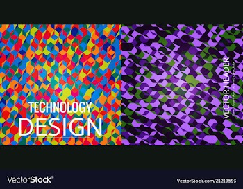 Colorful mosaic covers design minimal geometric vector image