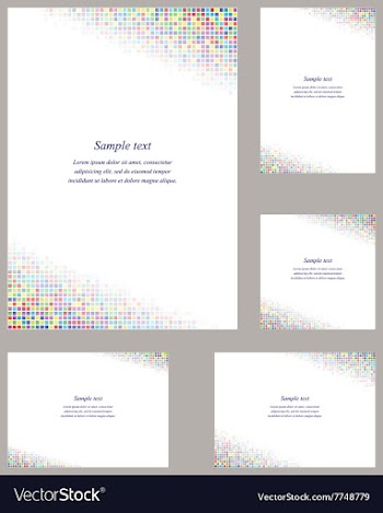 Colorful mosaic page corner design template set vector image
