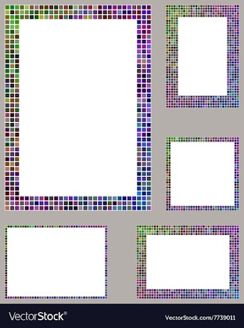 Colorful mosaic page frame template set vector image
