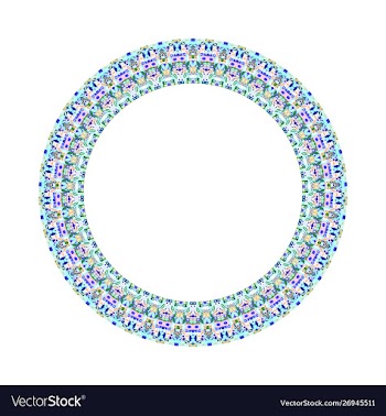 Colorful mosaic round frame - geometrical vector image
