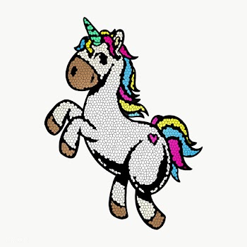 Colorful mosaic unicorn sticker overlay design element  | Free  transparent png - 2357070