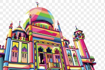Colorful mosque png sticker illustration, | Free PNG - rawpixel