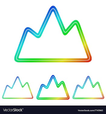 Colorful mountain exploration logo design set vector image