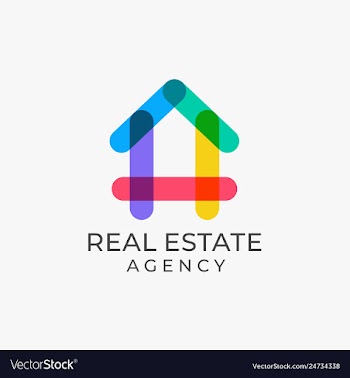 Colorful multicolored real estate logo design vector image