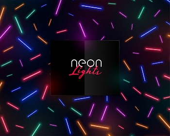 Colorful neon confetti lights shiny Free Vector