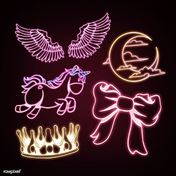 Colorful neon fairytale sticker collection design resources | Free  illustration - 2363973