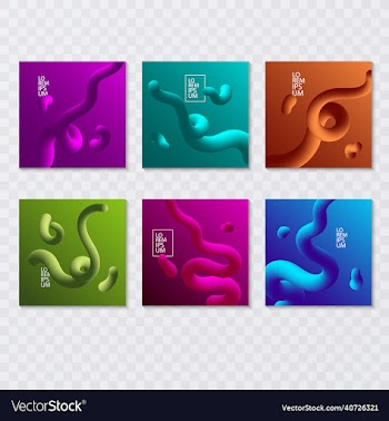 colorful neon poster set abstract background