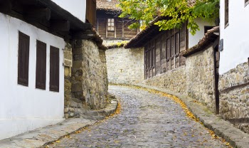 Colorful old town at fall Elena , Bulgaria