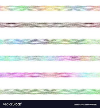 Colorful ornamental divider line design set vector image