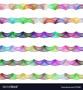 Colorful ornamental line divider design set vector image