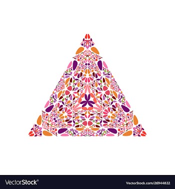 Colorful ornate abstract isolated floral mosaic vector image