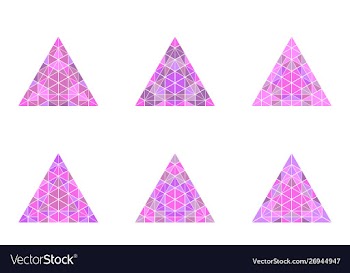 Colorful ornate abstract mosaic pyramid shape set vector image