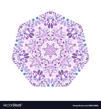 Colorful ornate floral mosaic ornament heptagon vector image