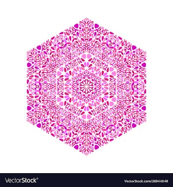 Colorful ornate geometrical floral hexagon logo vector image