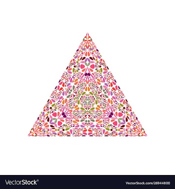 Colorful ornate isolated flower ornament triangle vector image