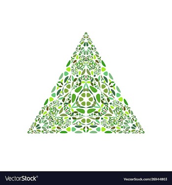 Colorful ornate isolated flower ornament triangle vector image