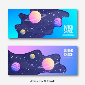 Colorful outer space banner