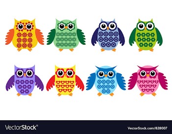  					Colorful owls vector image														