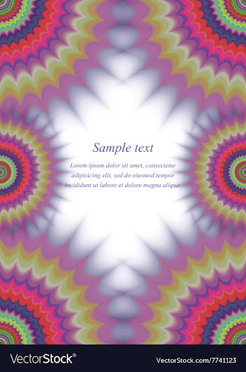 Colorful page border fractal ornament design vector image