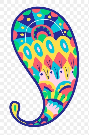 Colorful paisley pattern png sticker