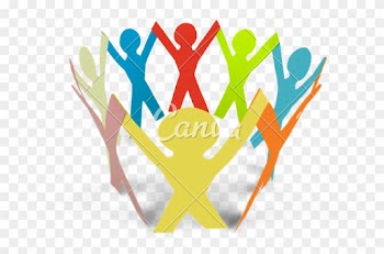 Colorful Paper People In A Circle Holding Hands - Emblem