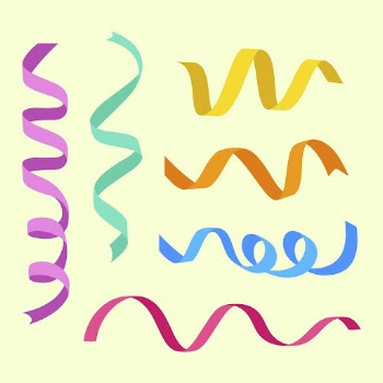 Colorful party ribbons sticker set, | Free PSD - rawpixel