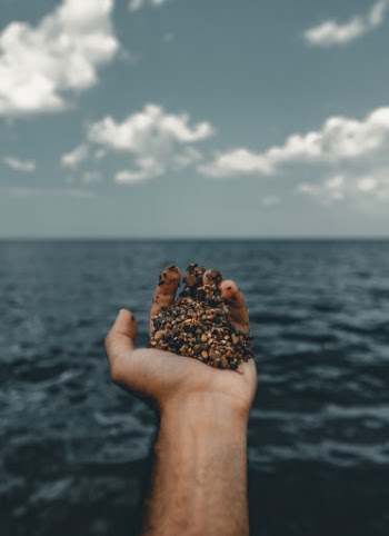 Colorful pebbles in Lake Michigan