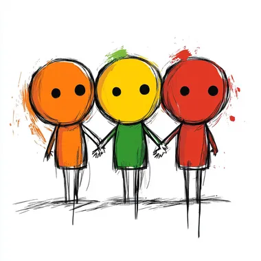Colorful Peizoz Style Cartoon Characters T-Shirt Design Colorful Peizoz Style Cartoon Characters T-Shirt Design