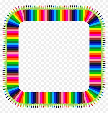 Colorful Pencils Frame 3 Icons Png - Colored Pencil Frame Png