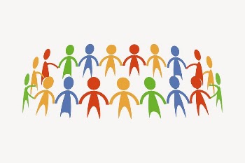 Colorful people holding hands sticker, | Free PSD - rawpixel