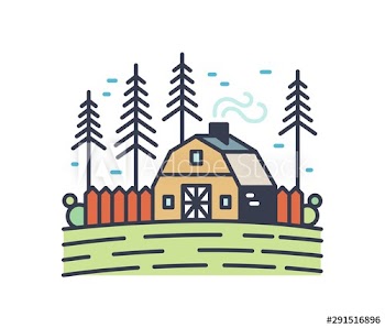 Colorful picturesque countryside landscape