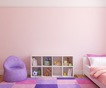 Colorful playroom interior. 3d render.