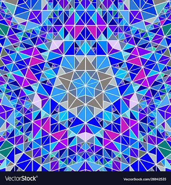 Colorful polygonal circular tiled pattern mosaic vector image