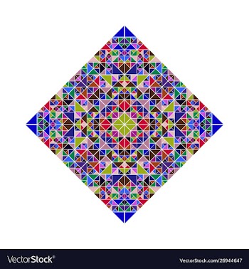 Colorful polygonal geometrical ornate tiled vector image