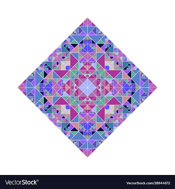 Colorful polygonal isolated ornate triangular vector image
