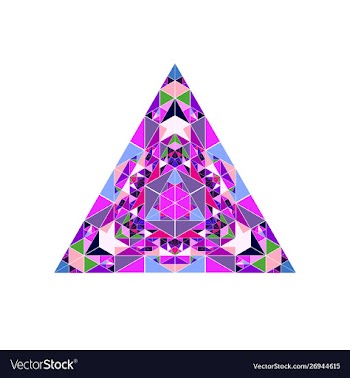 Colorful polygonal ornate geometrical triangular vector image