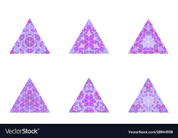 Colorful polygonal ornate mosaic triangle pyramid vector image