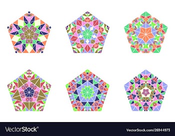 Colorful polygonal ornate triangle mosaic vector image
