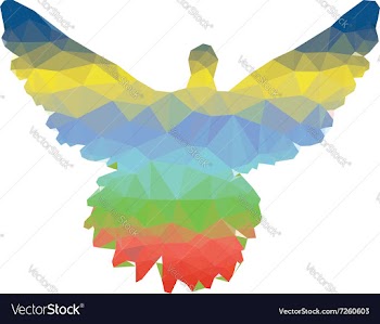 Colorful Polygonal Pigeon3 vector image