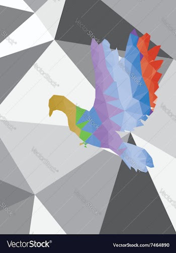 Colorful Polygonal Pigeon6 vector image
